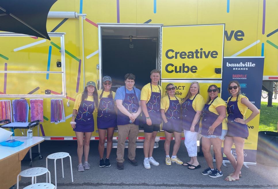 A day volunteering with ACT and the Creative Cube at a local school to bring art and music to kids in our community.
