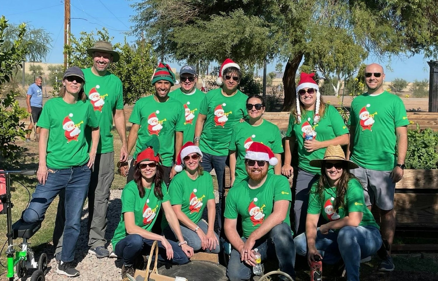 Elves at work in the community garden