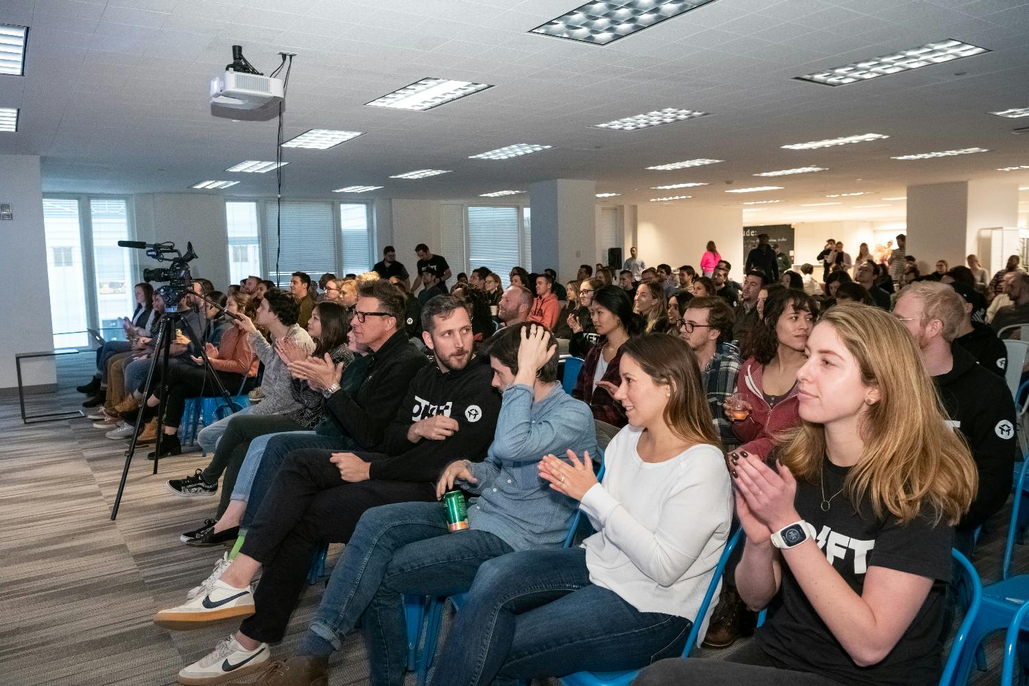 Every Friday we gather for a company-wide meeting where each team presents something they've been working on and we align on goals for the following week. This ritual is a fun way for us all to come together and practice transparency.