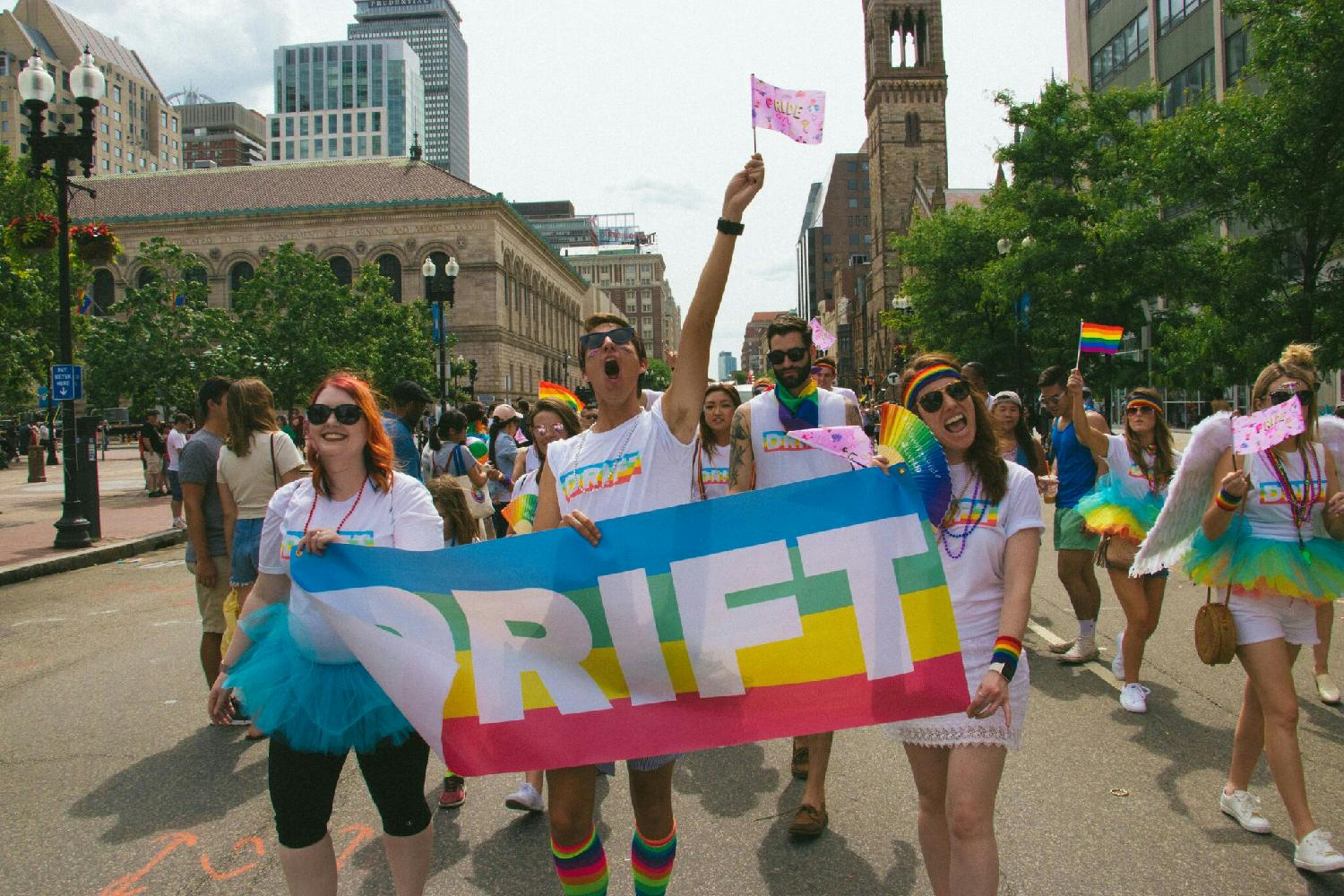 Drift sends a large group of employees to the Pride celebrations in cities where we have offices every year.