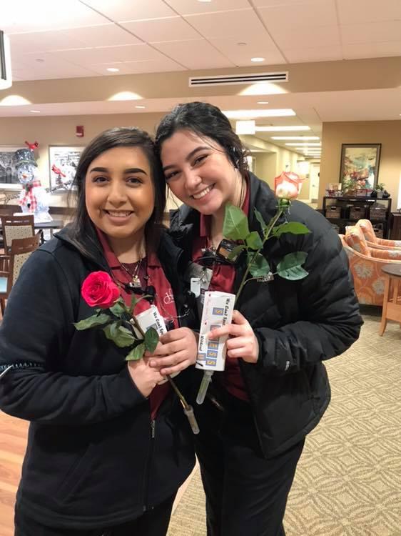 Treating associates to roses on valentines day!