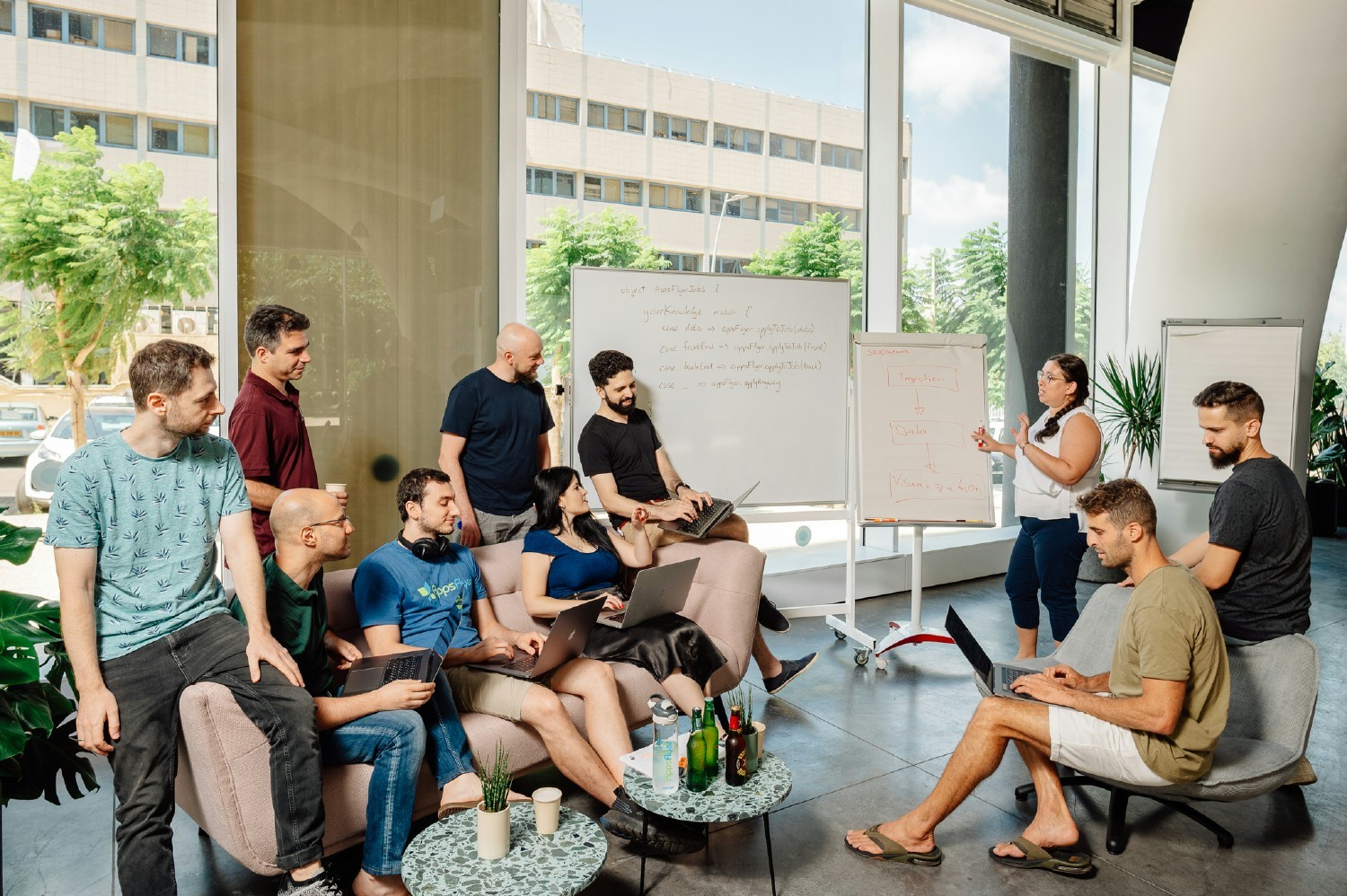 AppsFlyer employees brainstorming