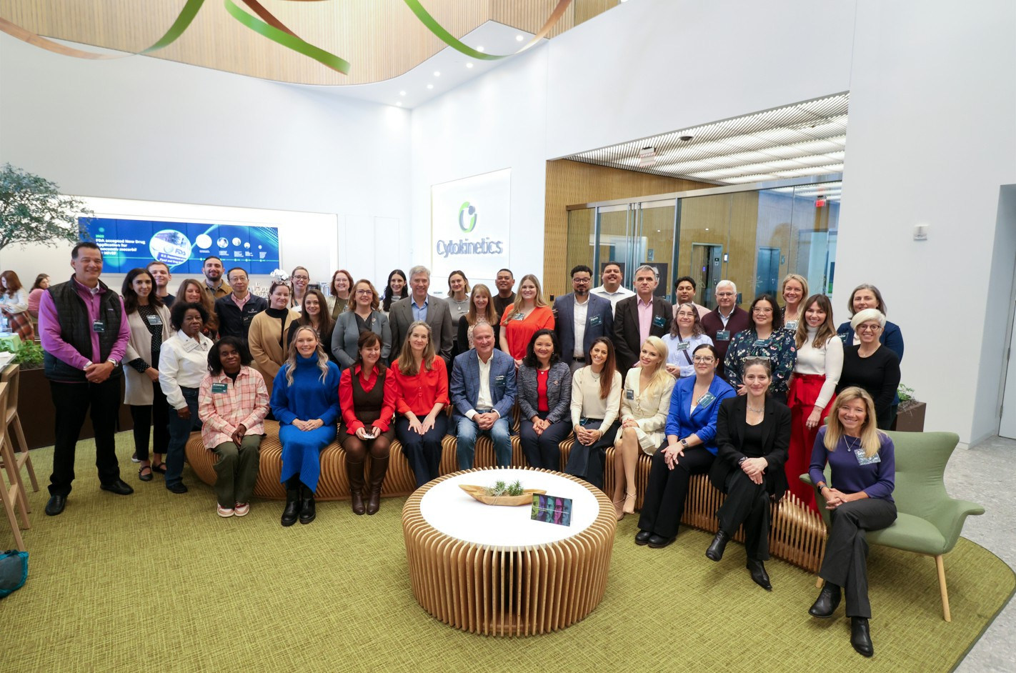 Cytokinetics employees gathering with patients for Polaris 2024: HCM in Focus, Cytokinetics' inaugural patient day