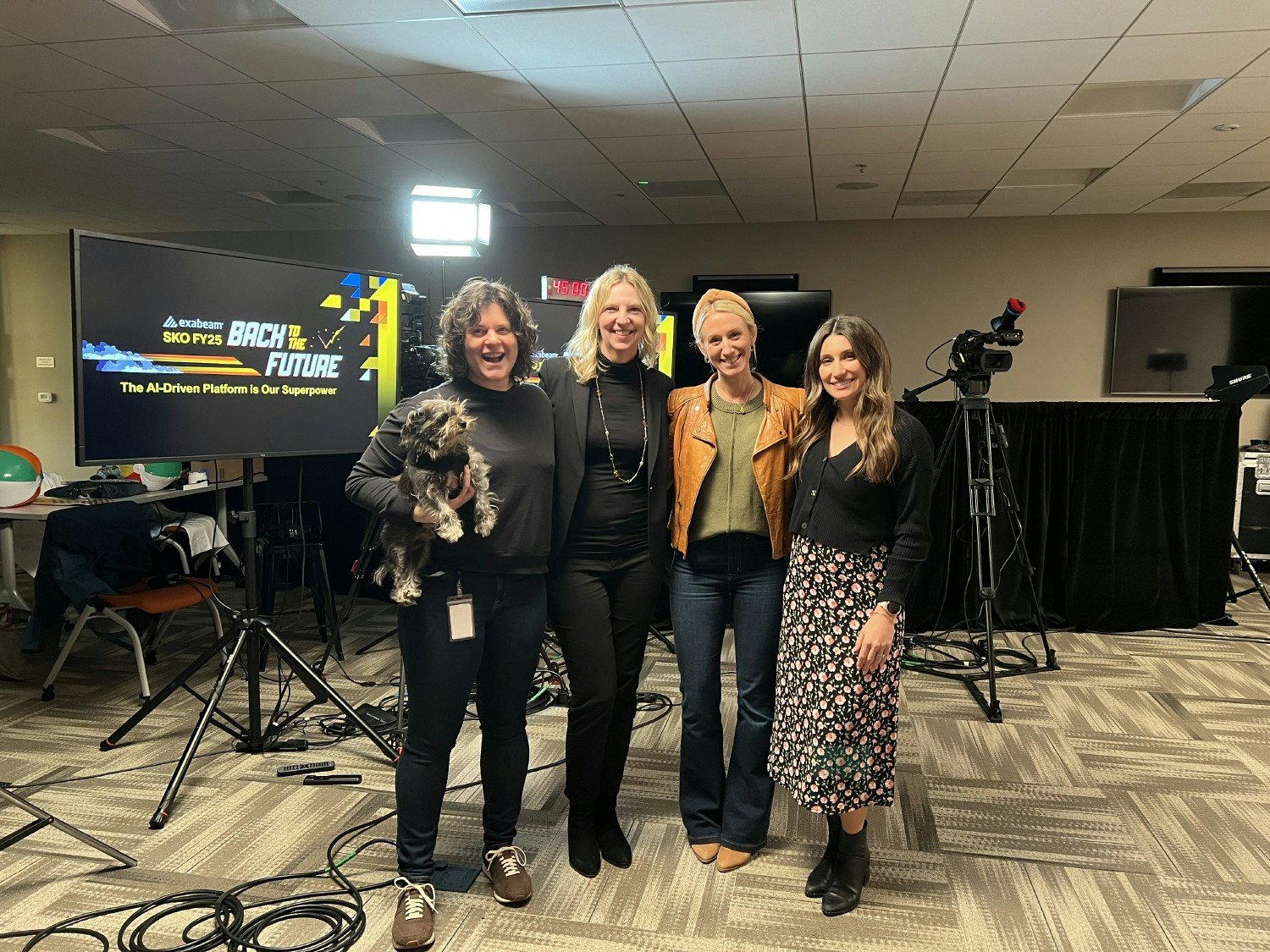 Backstage at our annual SKO (Sales Kick-Off) 2024 event. Dogs allowed!