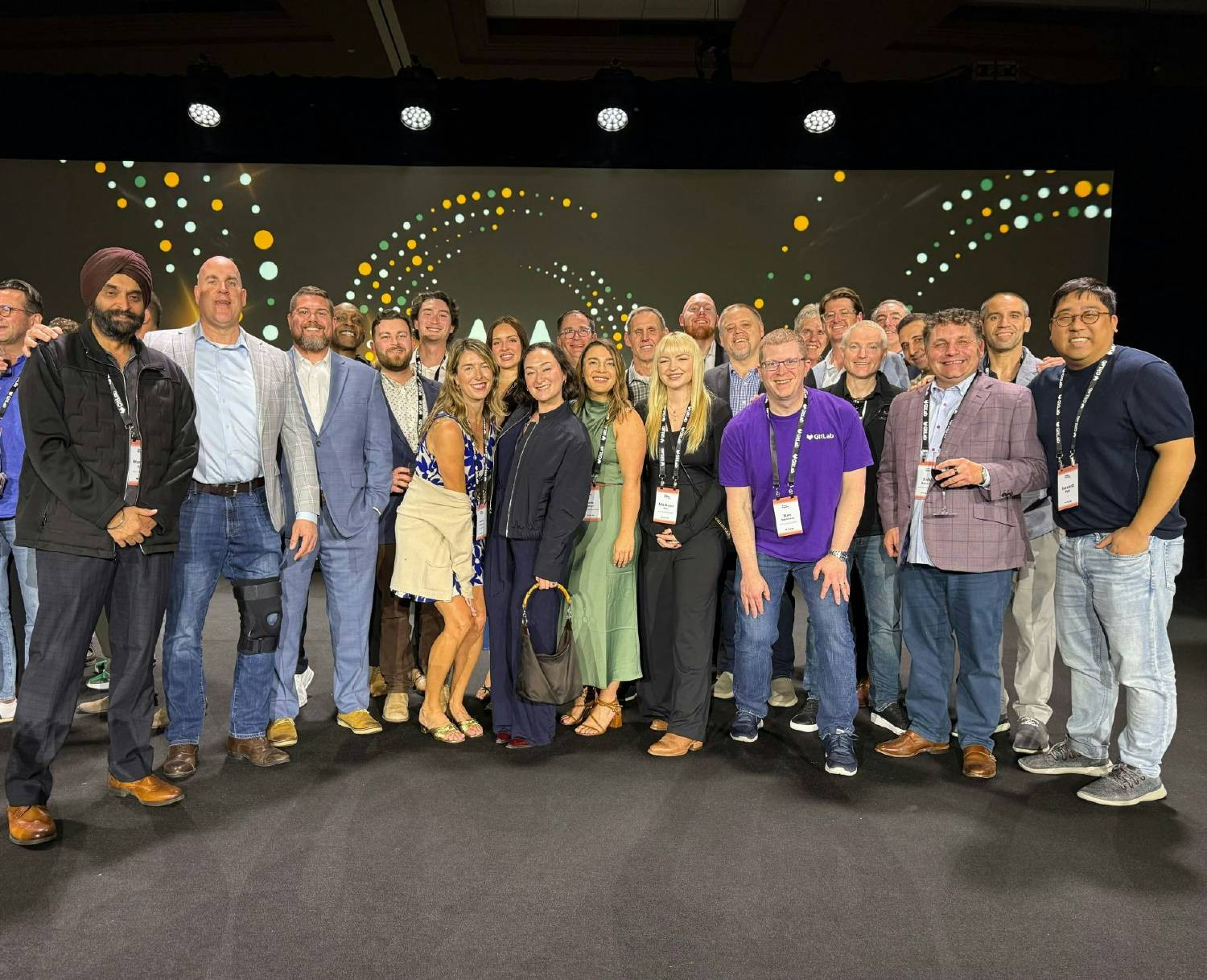 GitLab Team Members on stage at CKO in Austin, Texas