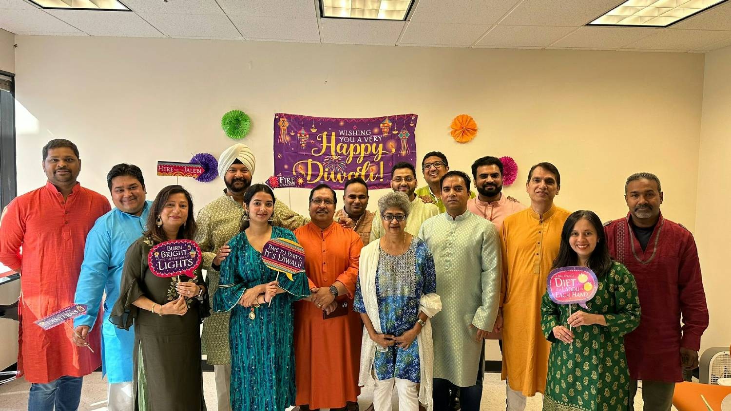 San Jose Team celebrating Diwali, festival of lights.