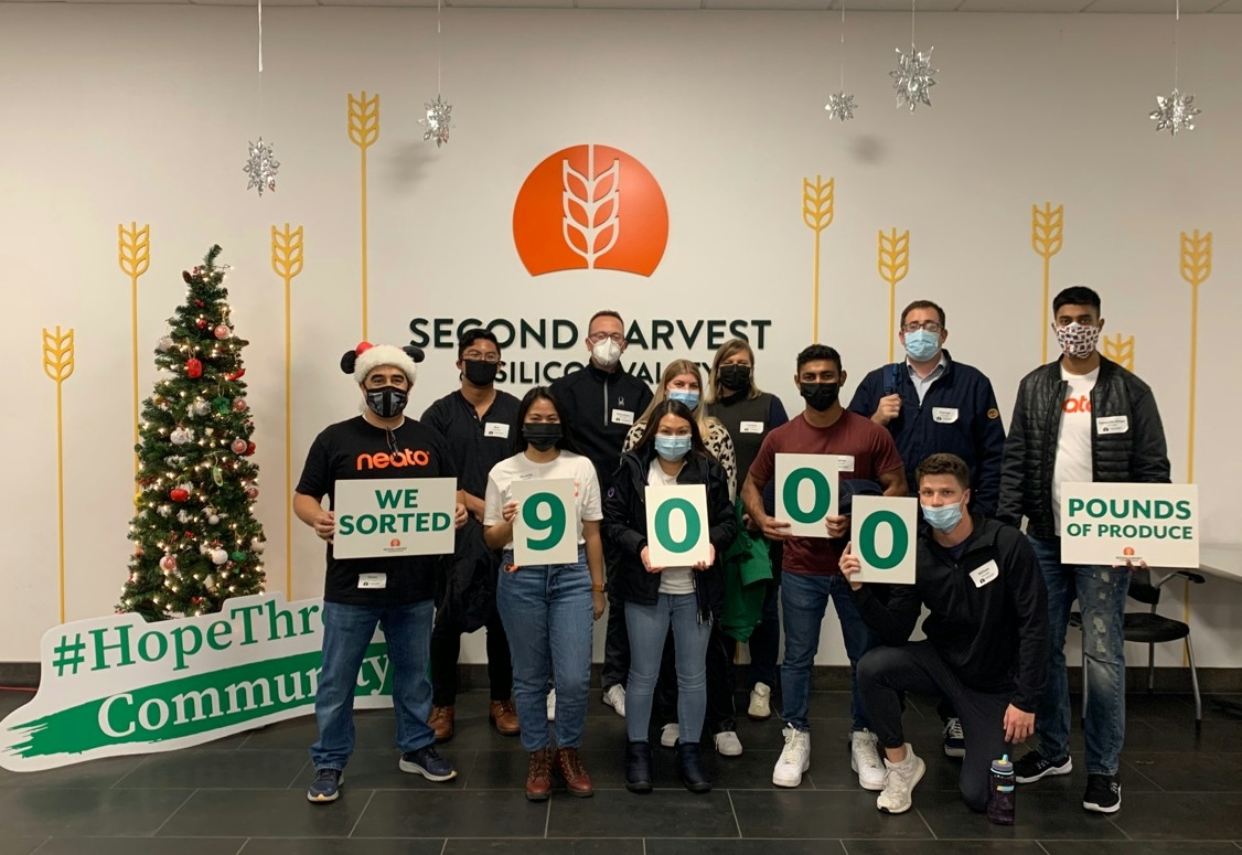 Neato has partnered with Second Harvest Food Bank during the season of giving back and sorted 9,000 pounds of produce.