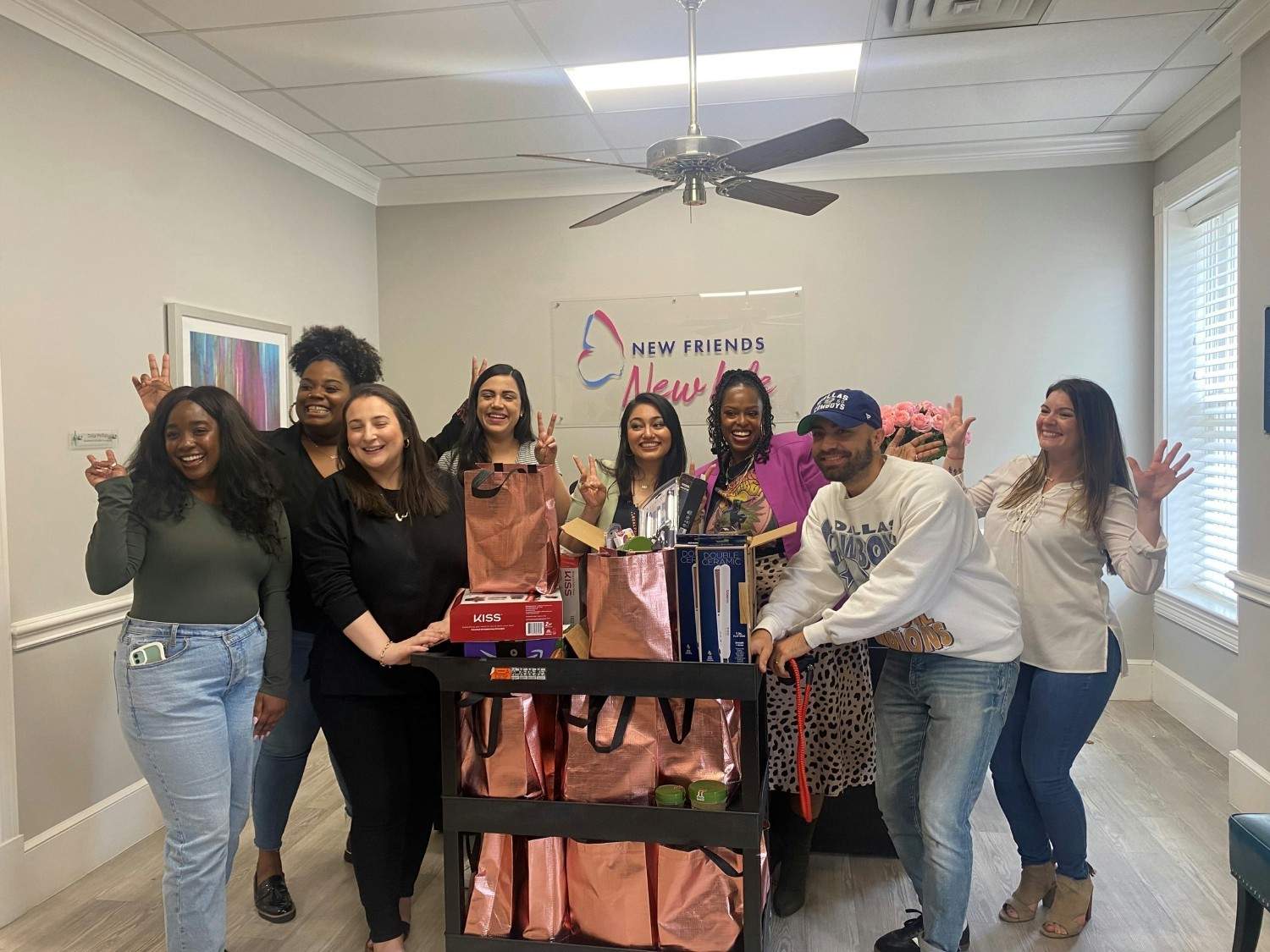 RealPage Employee Resource Groups providing haircare kits to women of color from New Friends New Life
