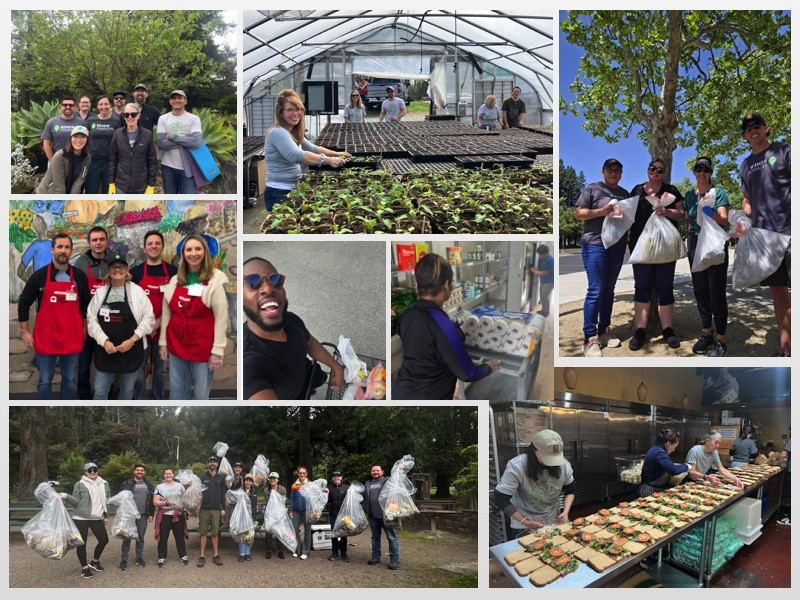 RF staff at various volunteering events (trash clean-ups, weed-clearing, local food pantries)