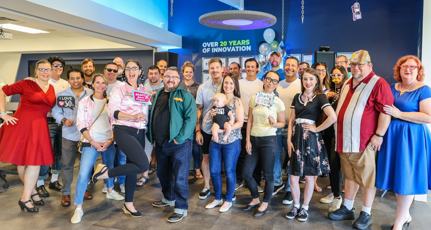 When we grew to over 50 team members in 2022, we threw a 50's themed party to celebrate. 