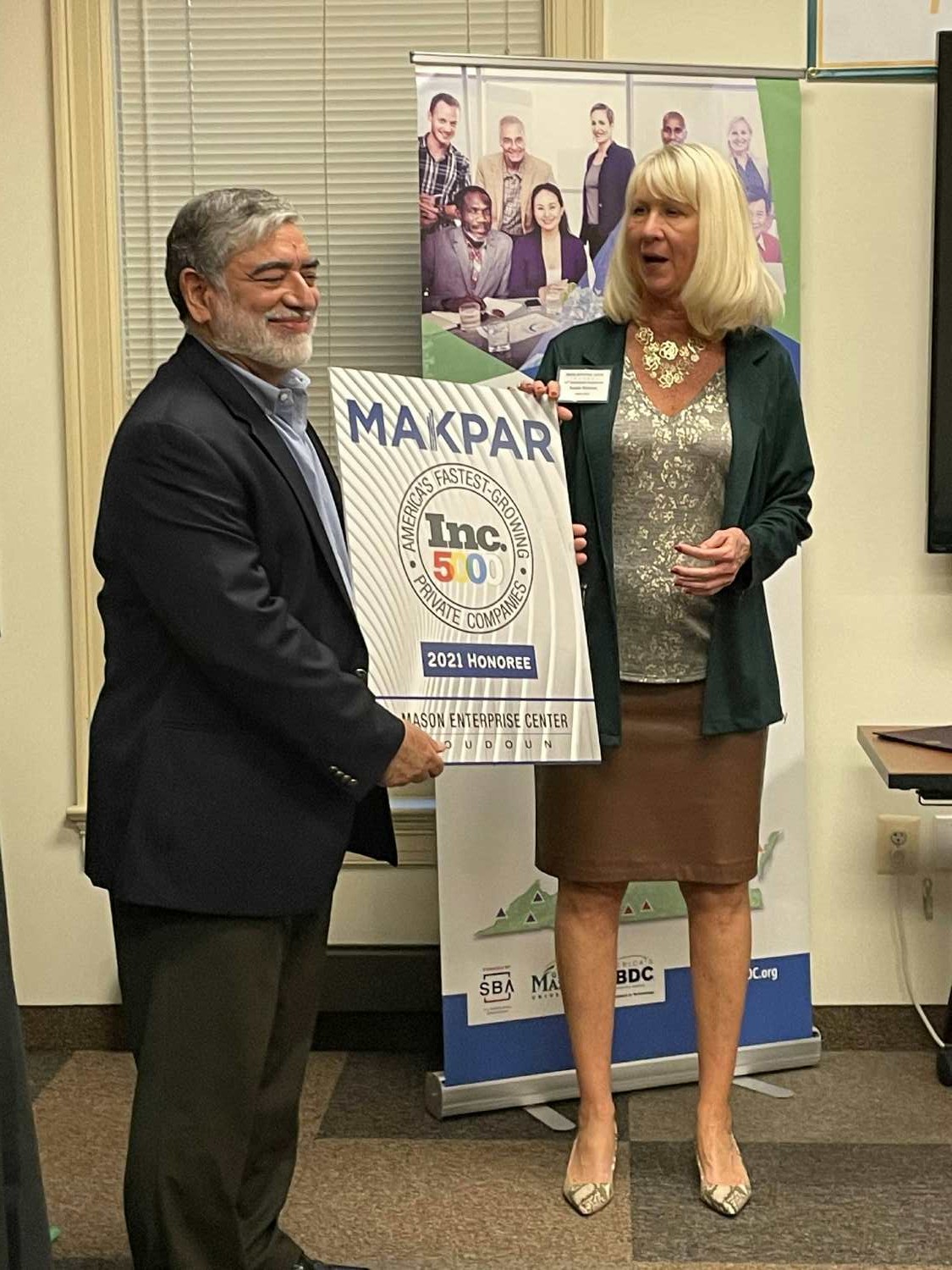 Makpar being recognized for placing on the Inc 5000 list by the Mason Enterprise Center, where we started! 