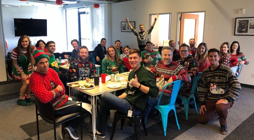 Holiday Sweater Party from when the teams were in the office. 