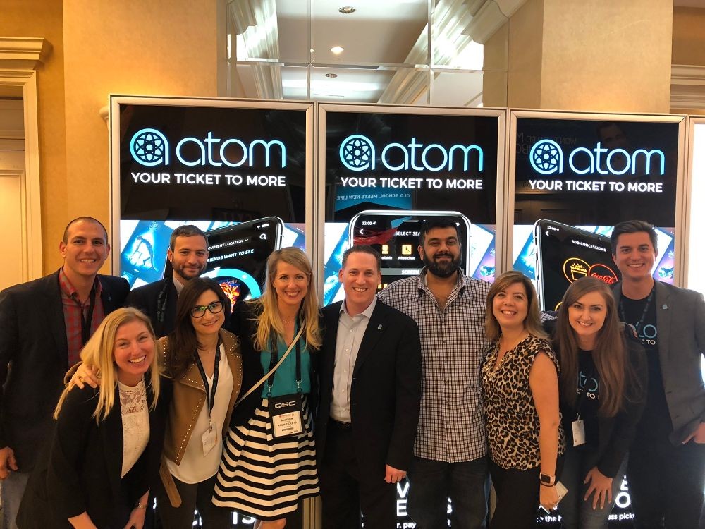 The Atom Team at a previous CinemaCon gathering.  The team will be attending in 2022 as well!