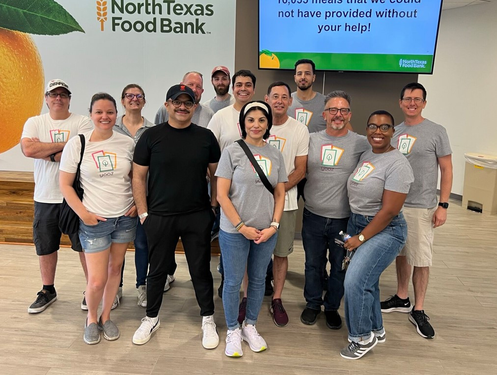 Our Implementation Team during a Yooz Cares Day at the North Texas FoodBank
