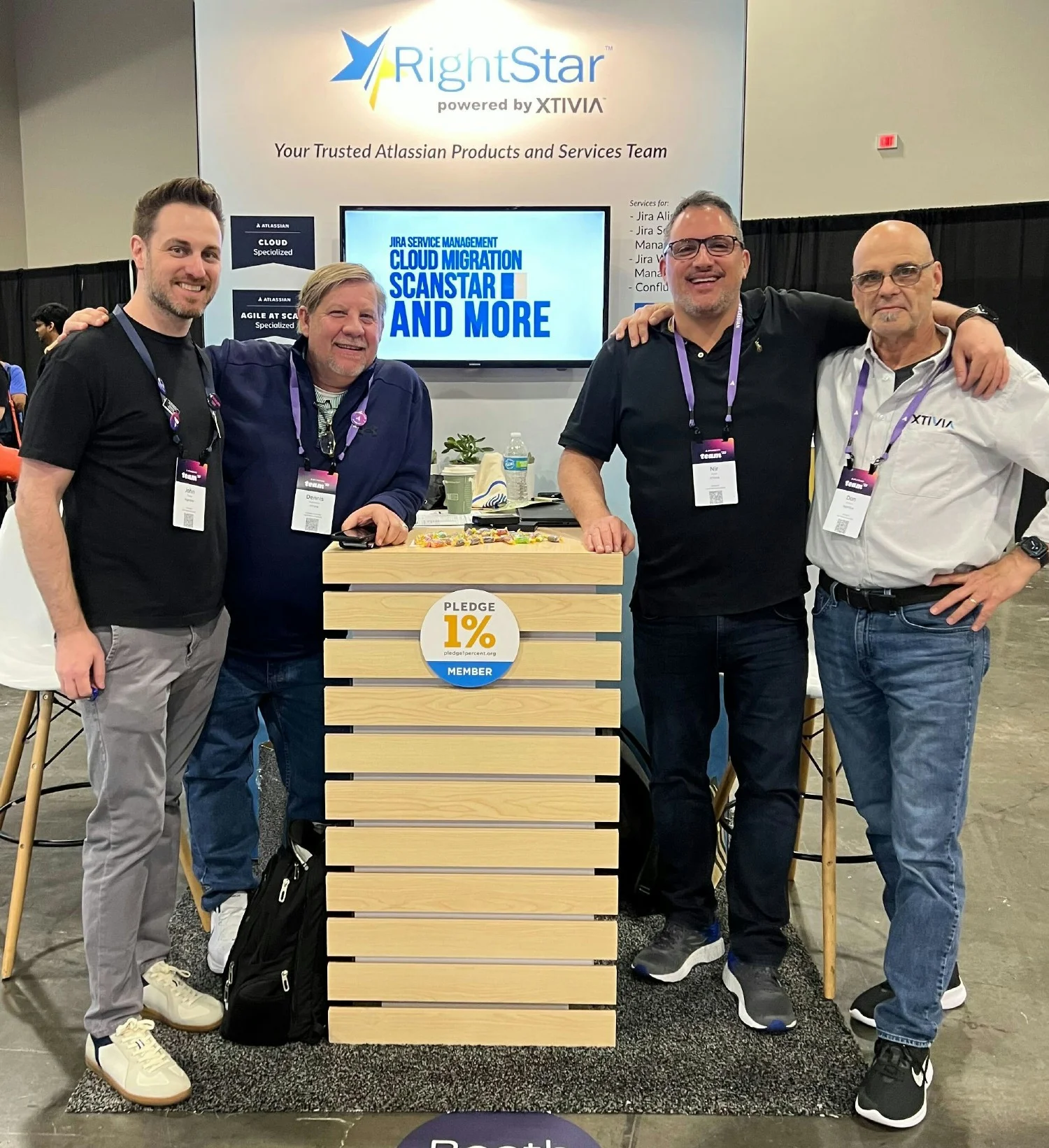 The RightStar, powered by XTIVIA, team members represent at Atlassian Team '24 in Las Vegas, NV.