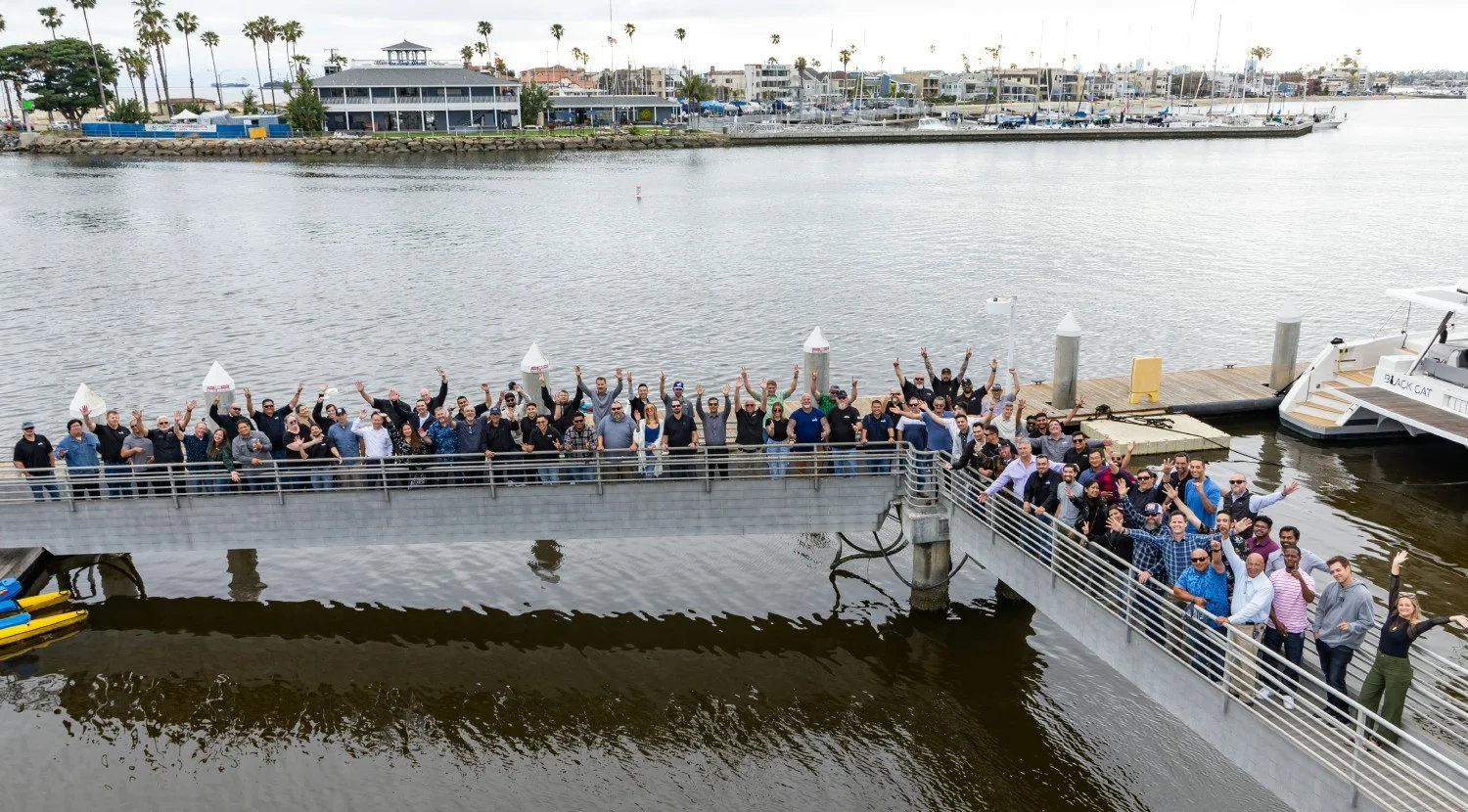 Pinner Construction group photo taken at the annual Summer Social in July 2024, held in Long Beach, CA.