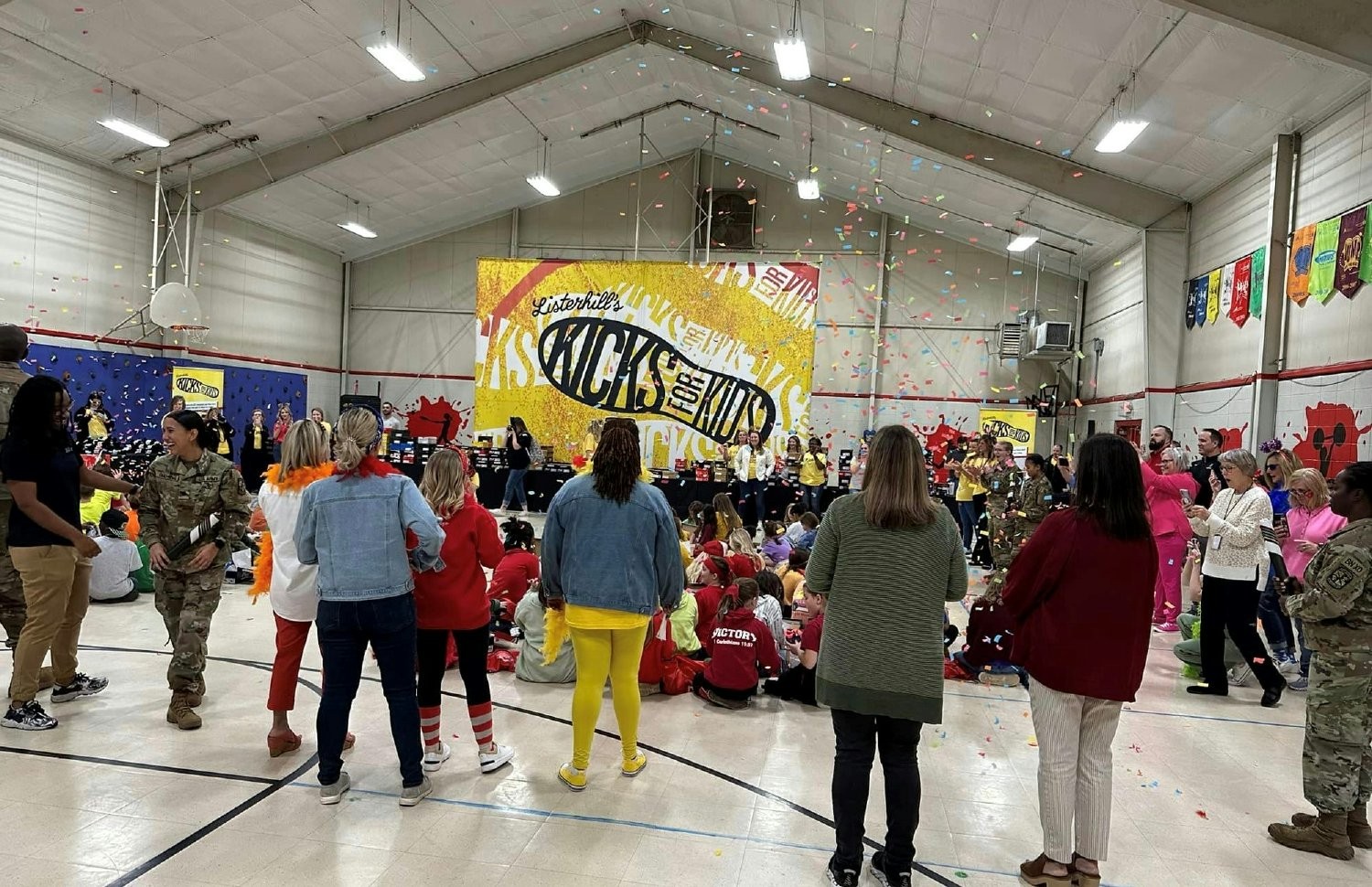 Listerhill's Kicks for Kids Shoe Drops are awesome celebrations for our area school children and our staff.