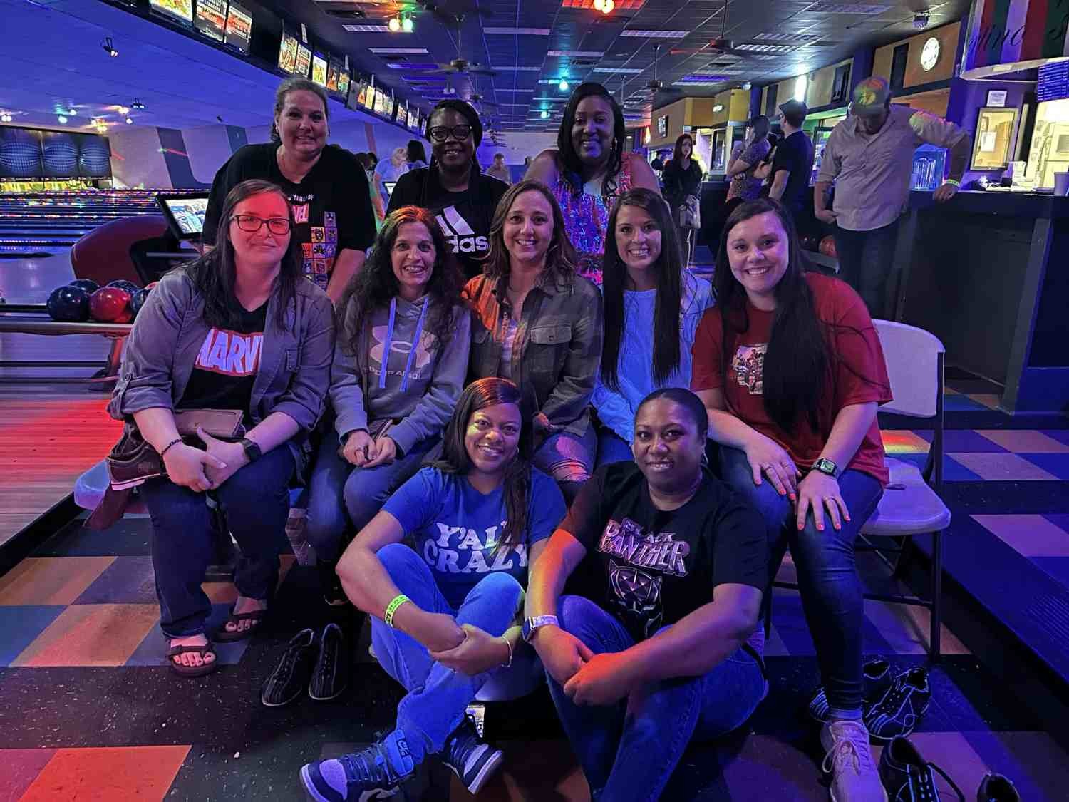 Listerhill Contact Center employees meet at the local bowling alley to engage in team building fun!