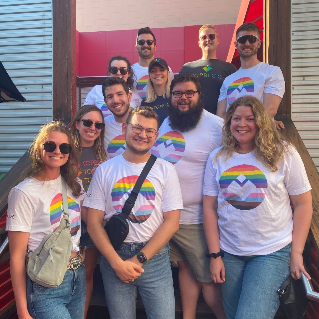 TopBloc team at Professionals Do Pride happy hour event in Chicago. 