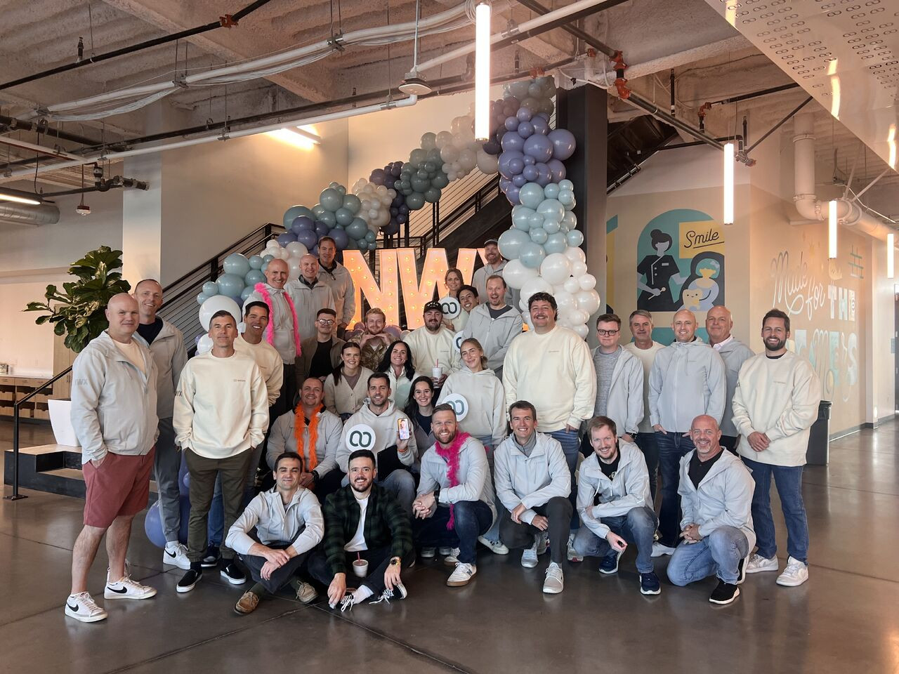 Sales and marketing celebrate kickoff.