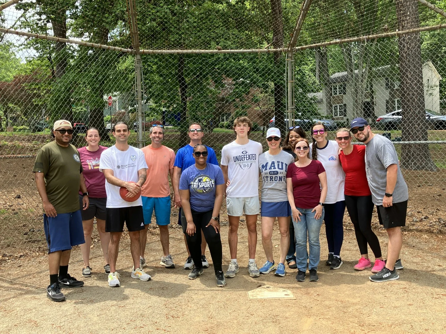 Friendly kickball game