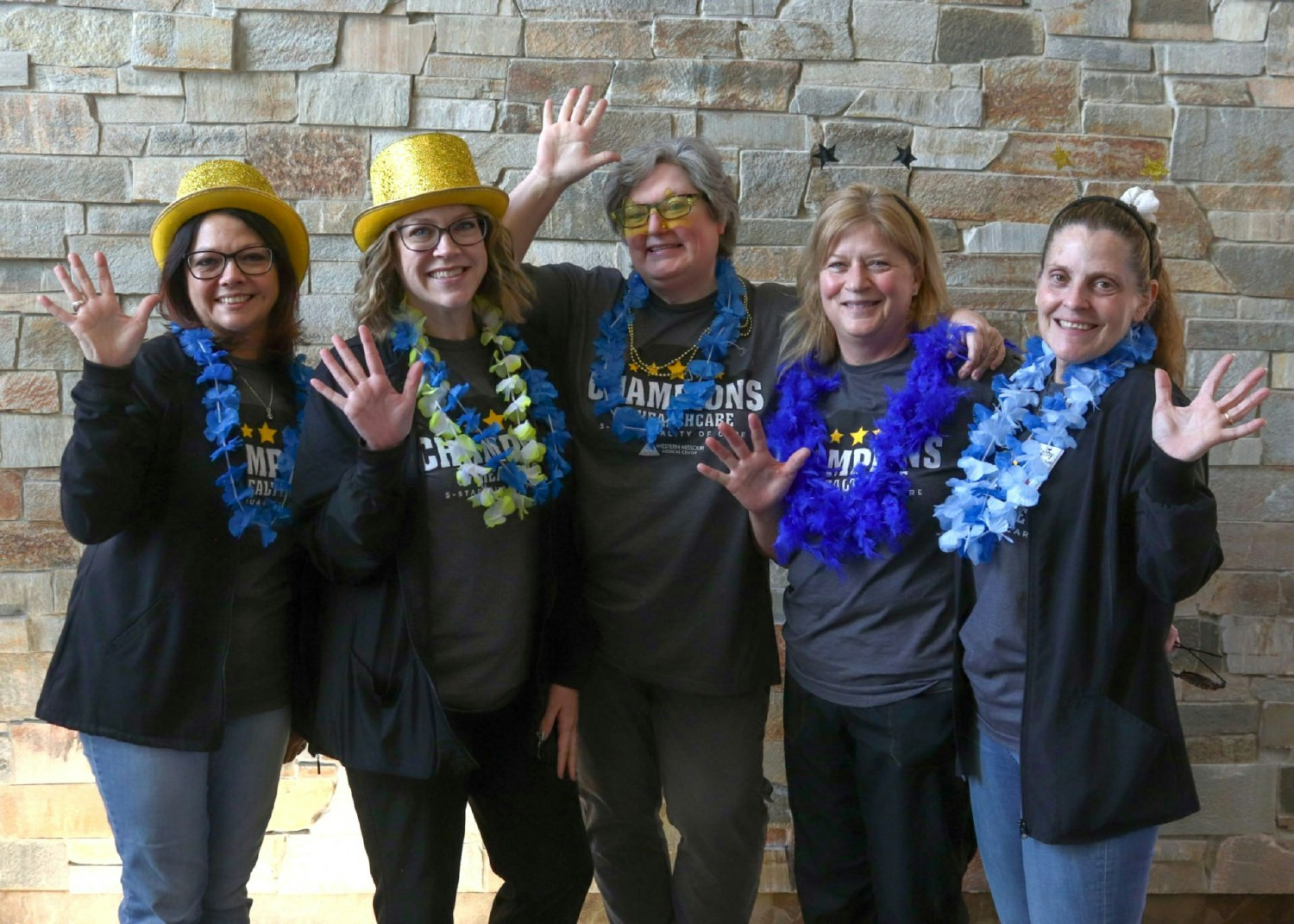 Wound care team celebration for our 5-star overall hospital rating from CMS