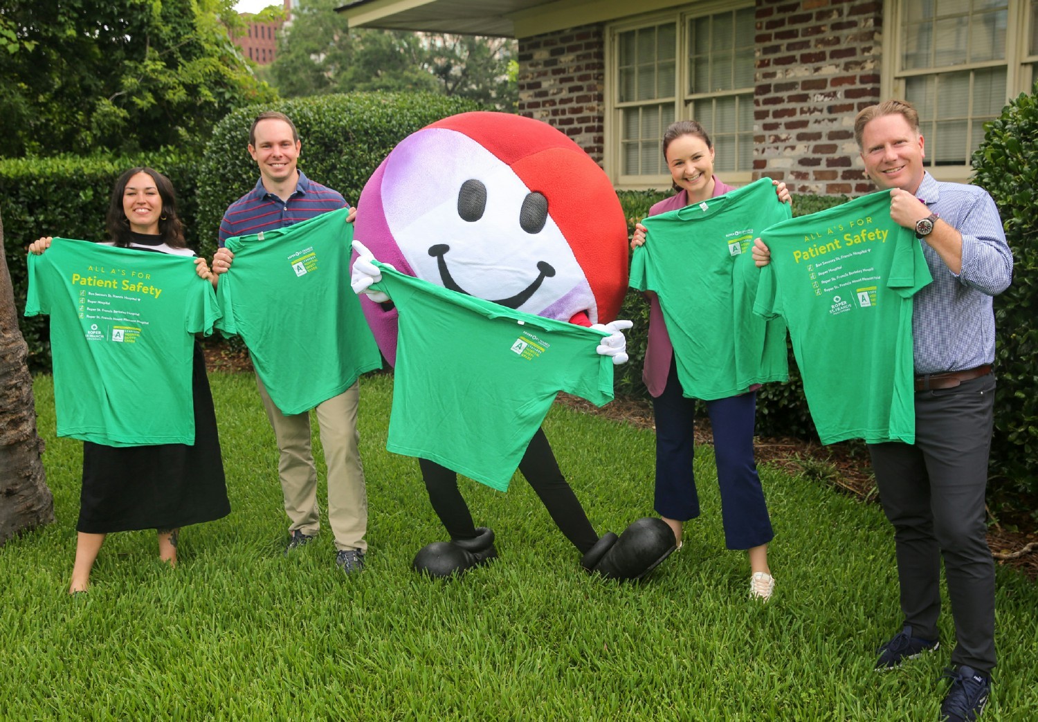 Celebrating all four hospitals receiving an “A” for Leapfrog Safety Grades for the first time with free T-shirts for all