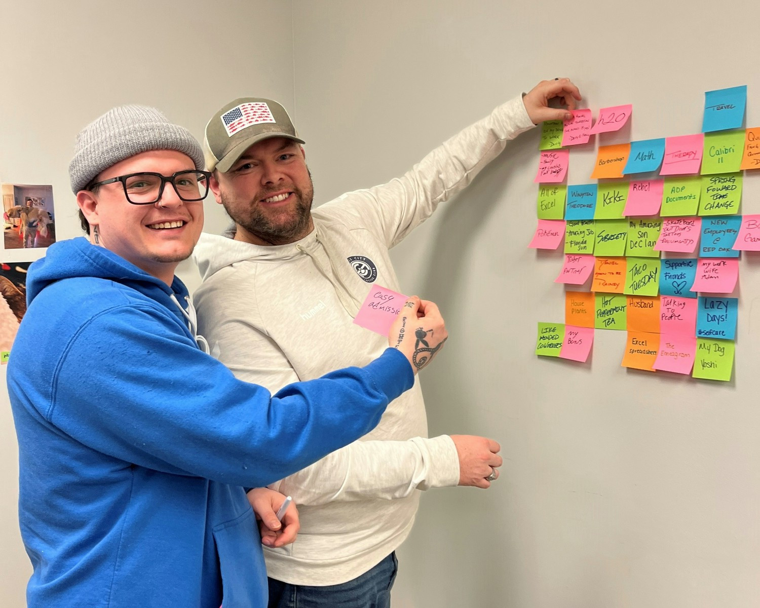 A gratitude wall showing appreciation for the people and processes that make Bradford great! 