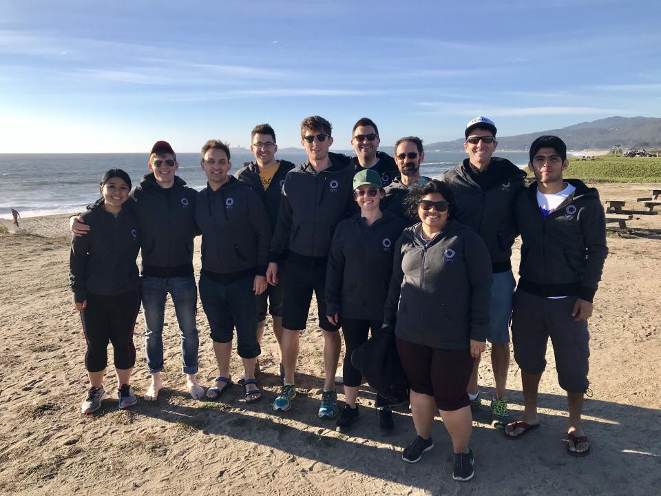 The team after Spry's October offsite - kayaking and a beach game tournament.