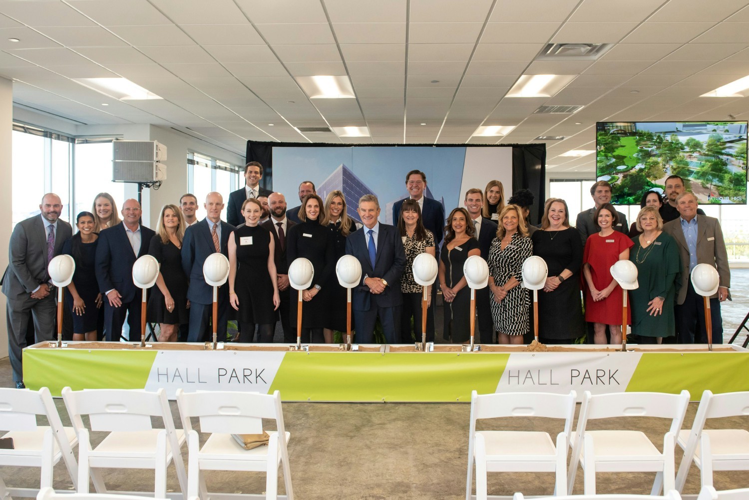 HALL Group at the groundbreaking event for the first phase of construction of its new masterplan development at HALL Park in Frisco, Texas