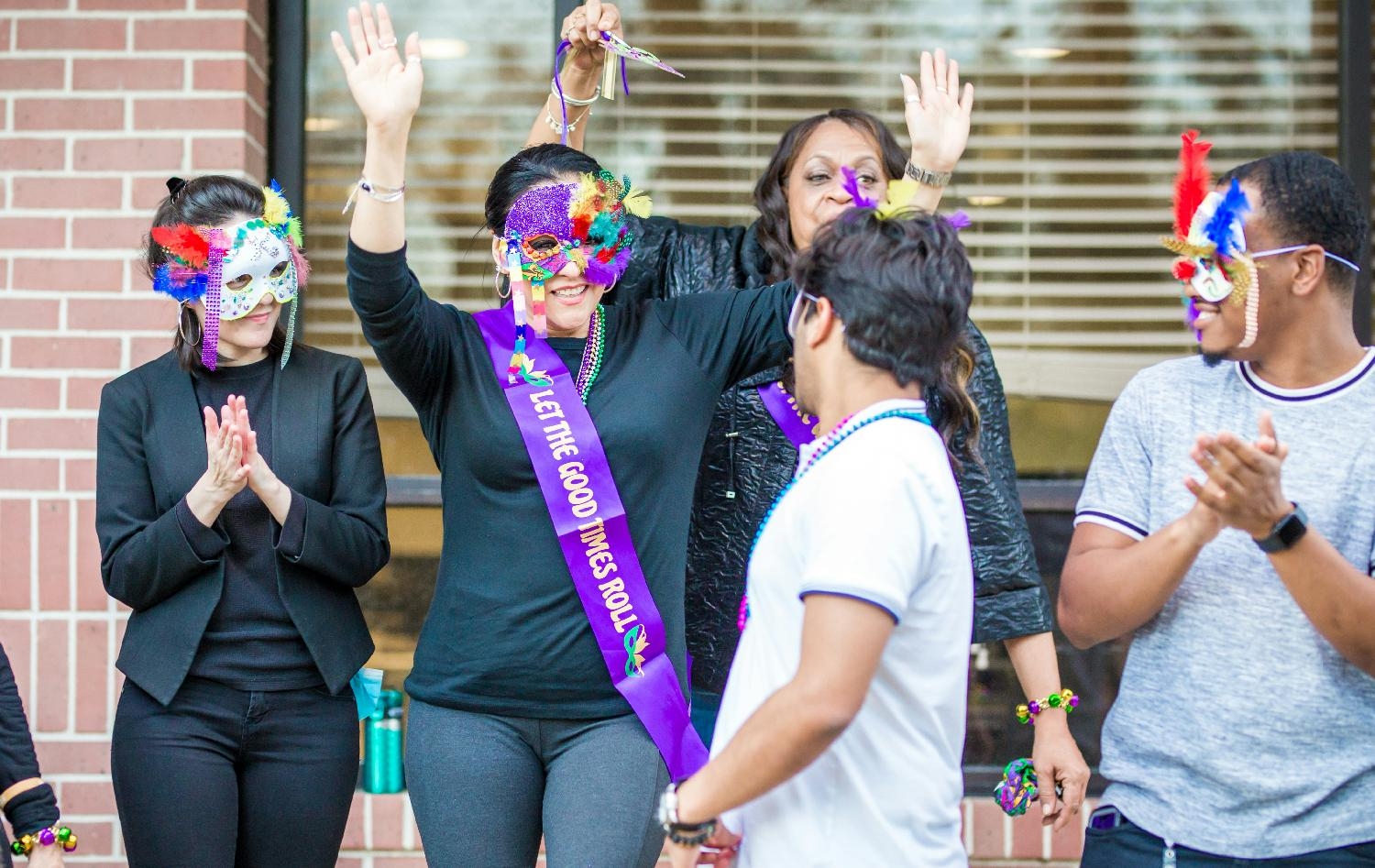 Employee appreciation Mardi Gras event