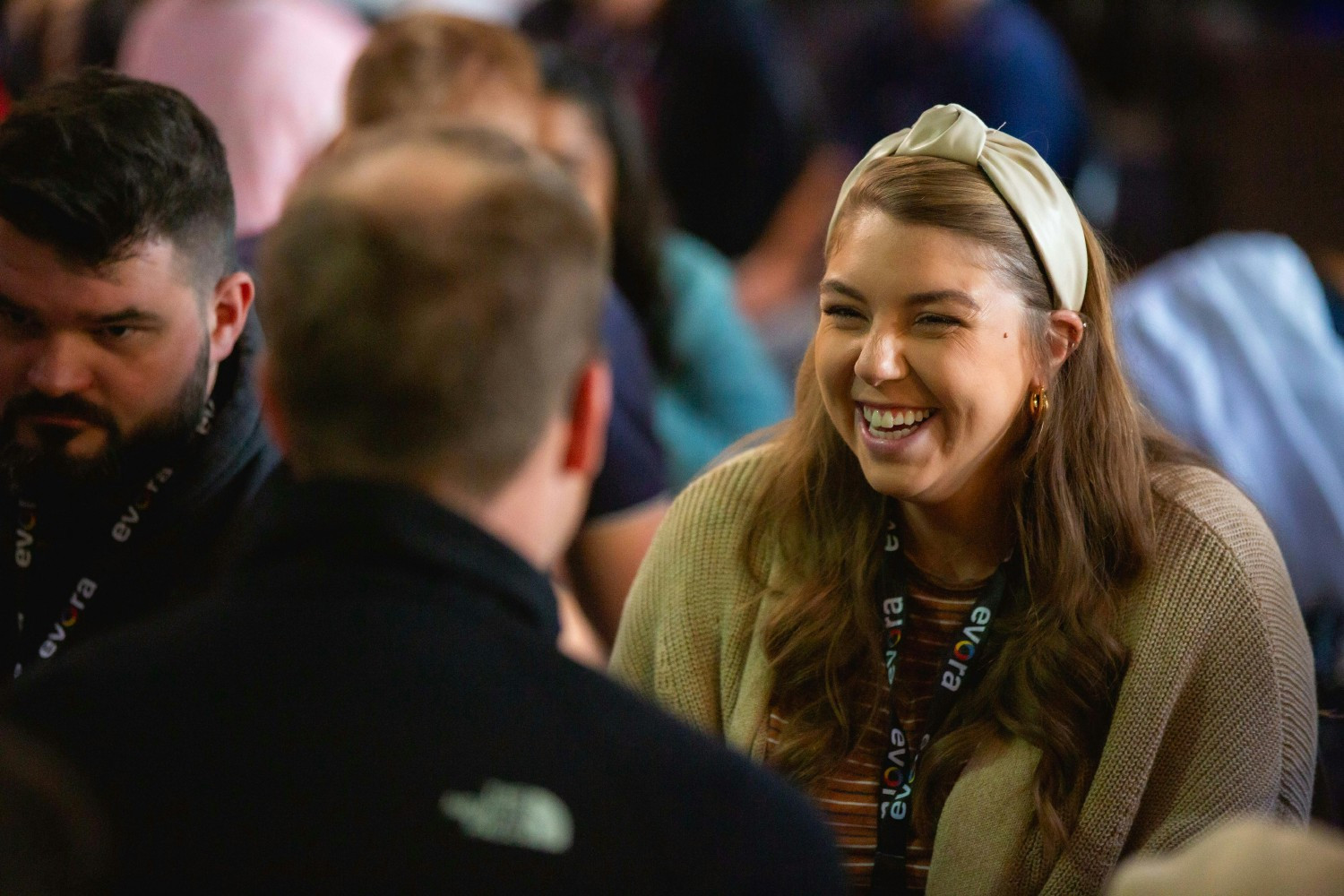 Morning warm-up session included coworker speed-dating. Get to know your coworkers in under a minute.