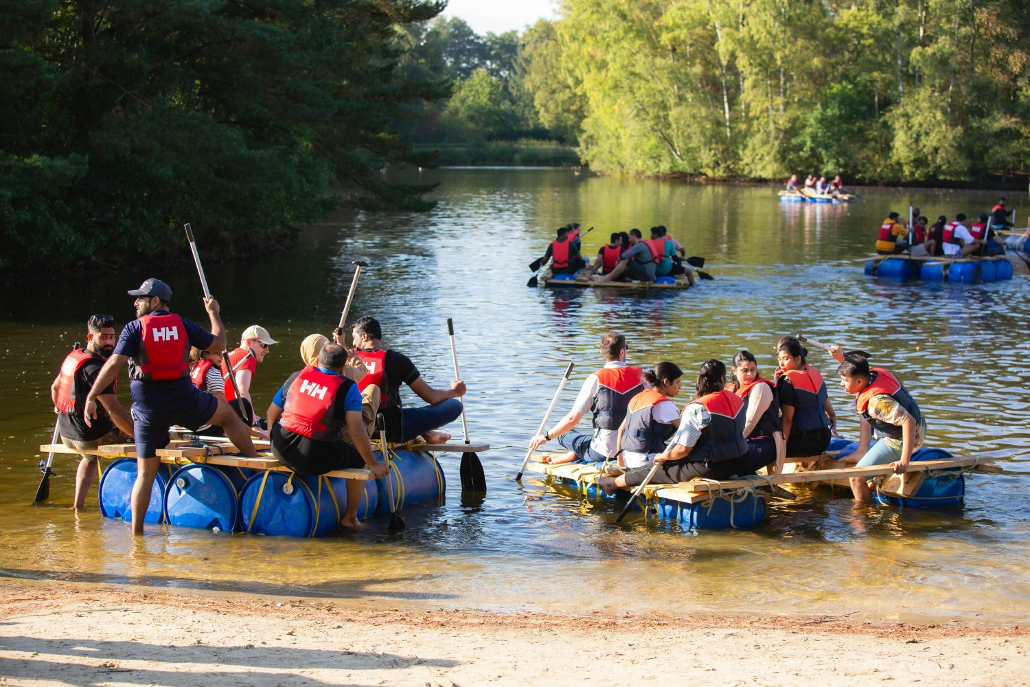 Team building options while gathered in Germany included raft building, archery, mini golf, and more! 