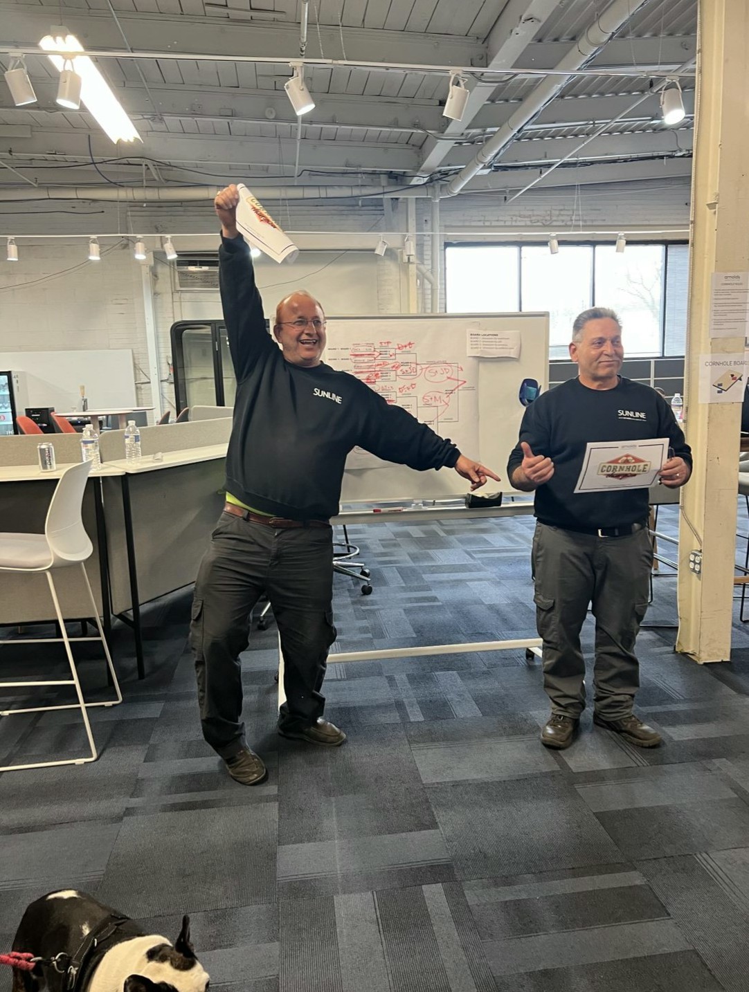 Cornhole winners! Our employees love participating in our cornhole tournament - a great way to bring everyone together.