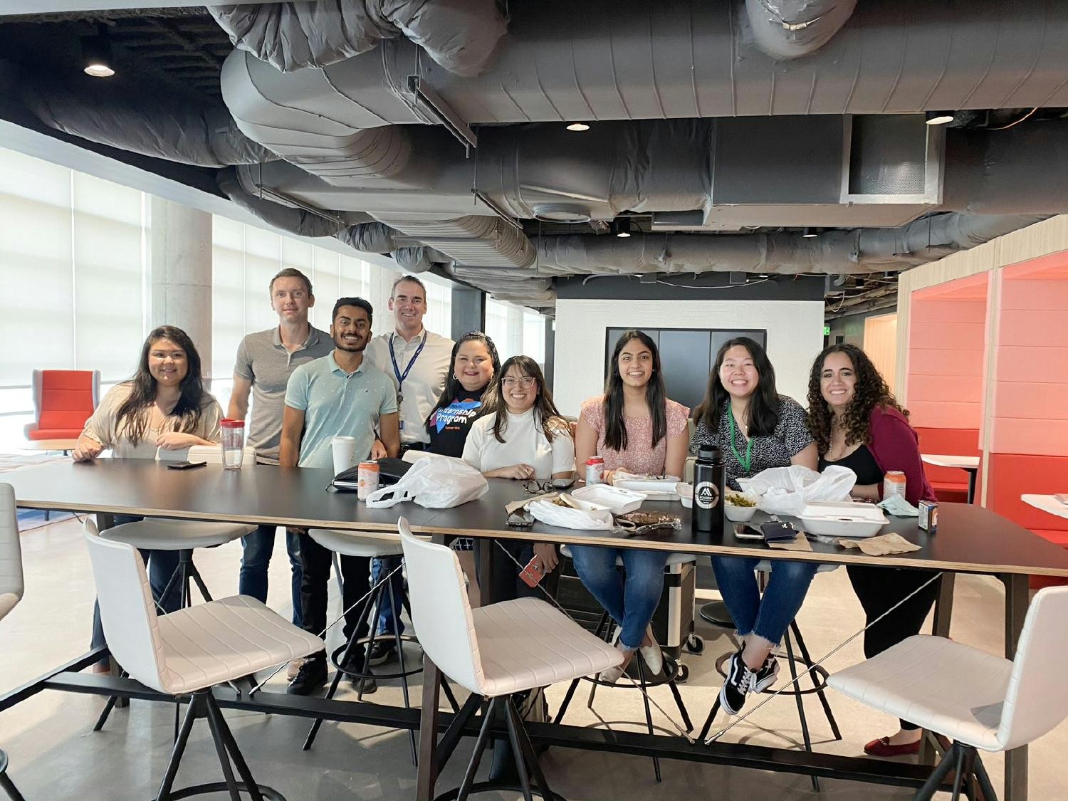 An on-site social for our summer interns—bringing together a few of our 21 students taking part in the virtual program.