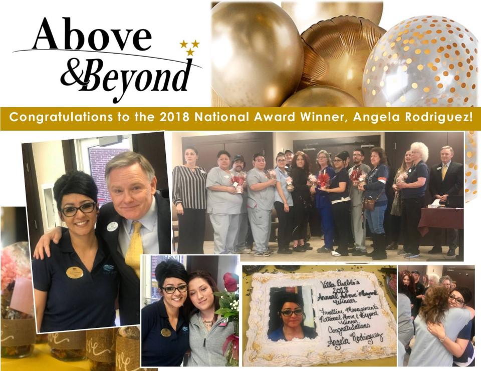 National Above and Beyond Award Winner- 2018- Villa Pueblo Sr. Living, Pueblo, CO