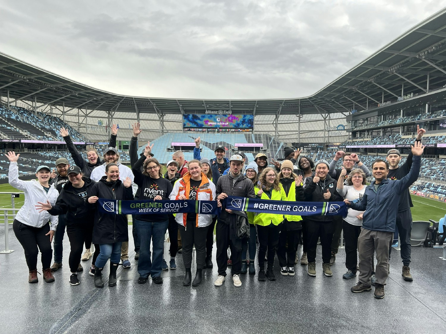 nVent employees collaborate with MN United team for spring clean-up