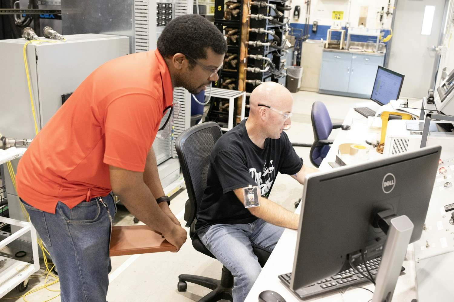 Two employees work together in our manufacturing facility in Anoka, Minnesota