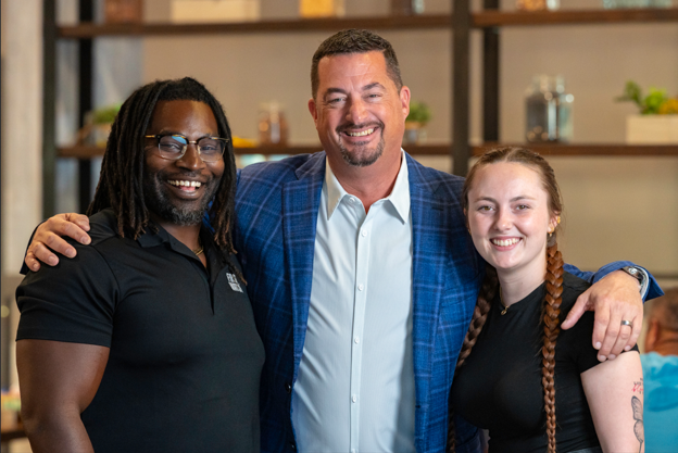 KJ Roberts (General Manager), Chris Tomasso (CEO) & Hannah Yochim (Black Hat/Black Apron) at First Watch in Sarasota, FL