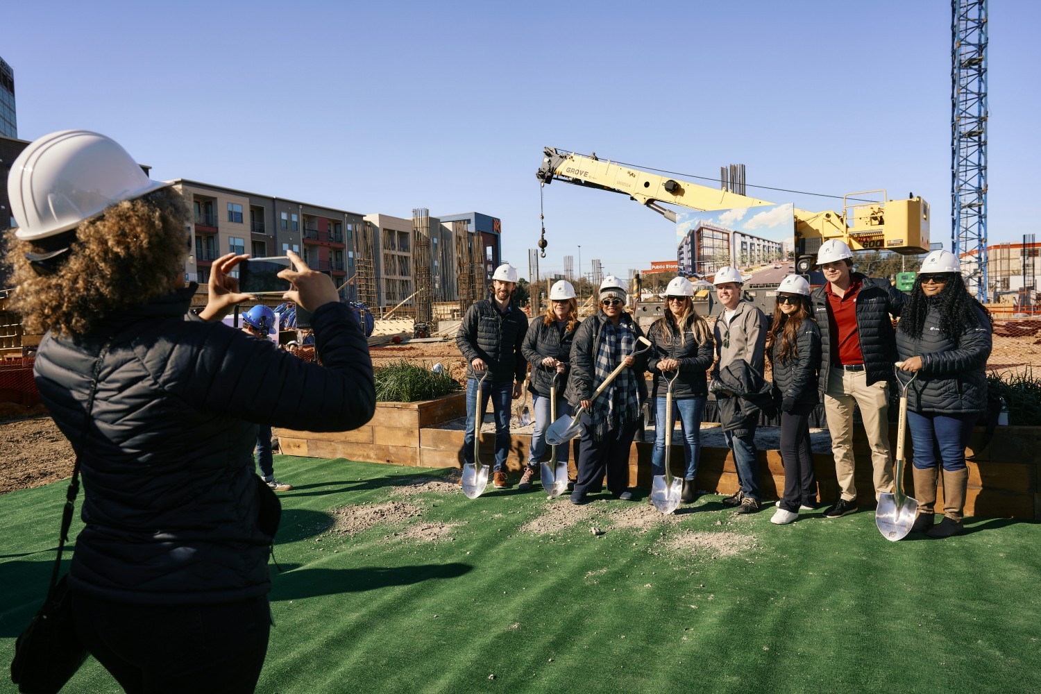 Lantower groundbreaking event on new development.