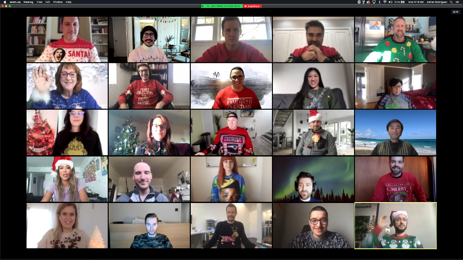 A handful of Kongers celebrating 2020 holiday season,  virtually of course :)