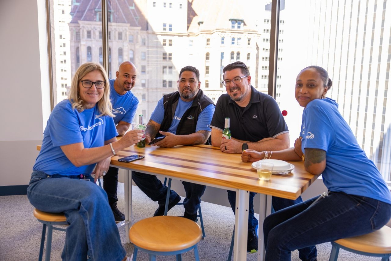 Employees at the new San Francisco office opening party 