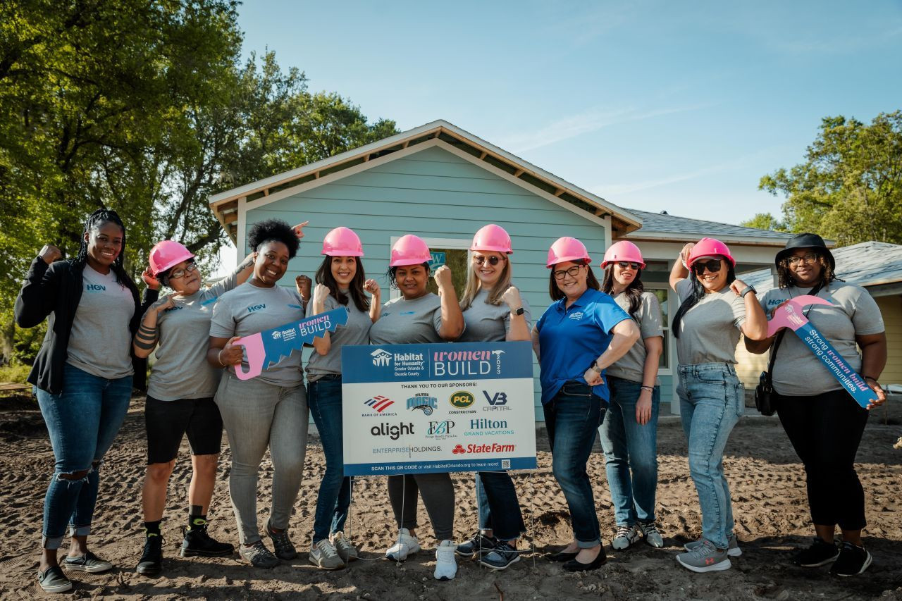 HGV team members volunteering with non-profit partner, Habitat for Humanity International. 