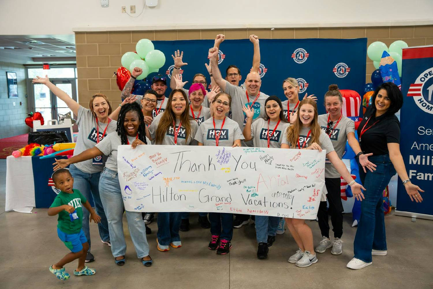 HGV team members at CSR partner, Operation Homefront, Backpack Brigade event.  