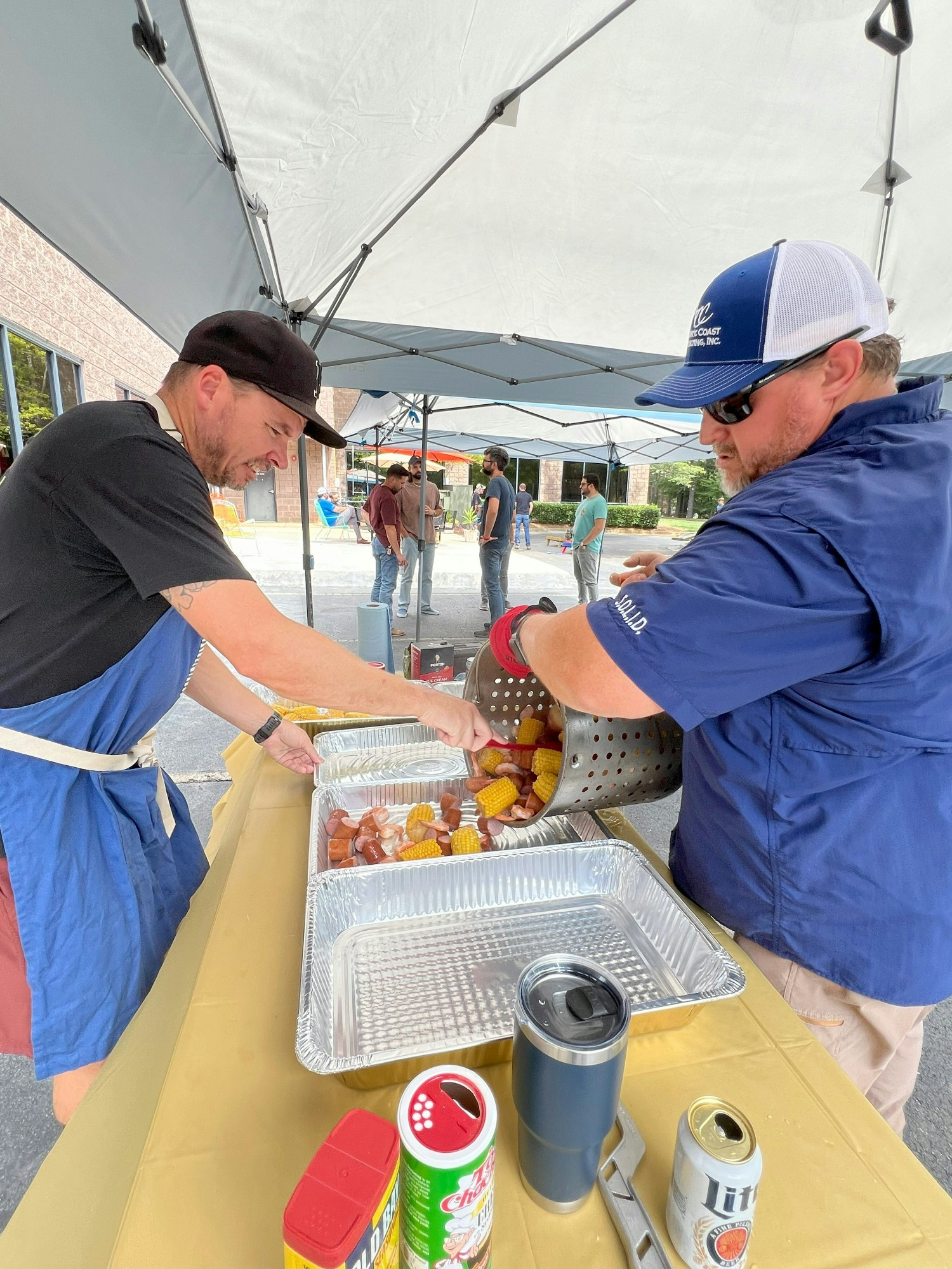 ACC's inhouse chefs setting up for a low country boil to finish off the summer.