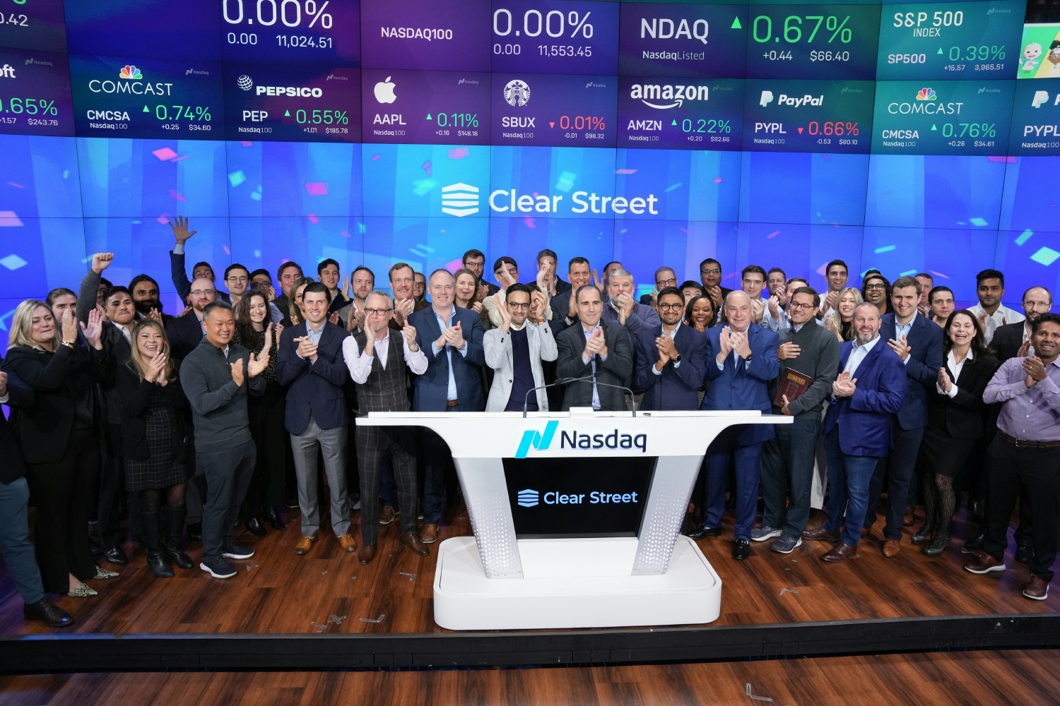 Clear Street team ringing the opening bell at NASDAQ