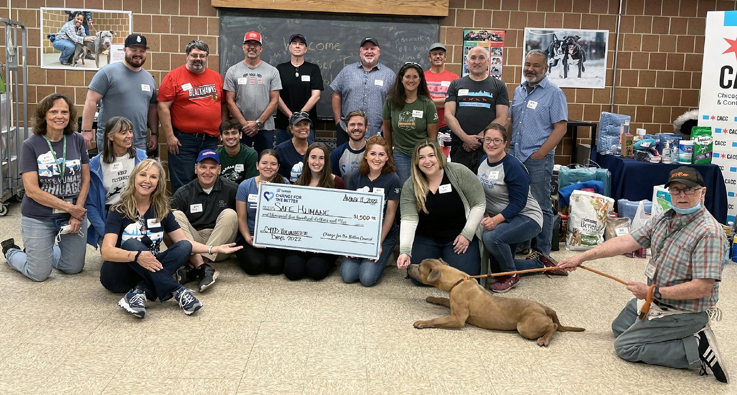 Employees spend the day volunteering with partner charity Safe Humane at the Chicago Animal Care & Control facility.