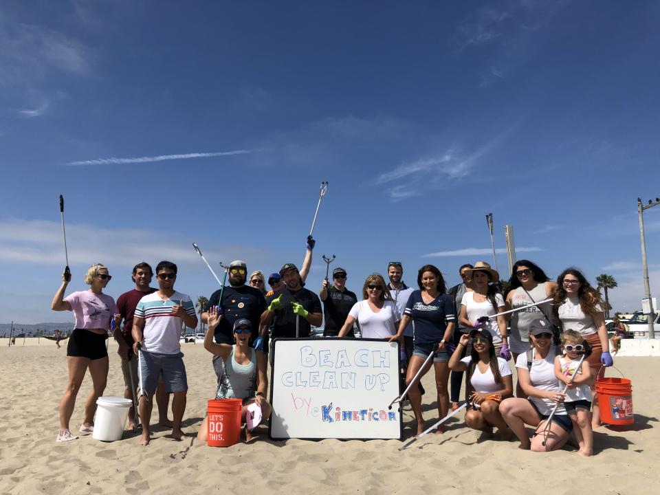 Cleaning up the beach in good ole SD!