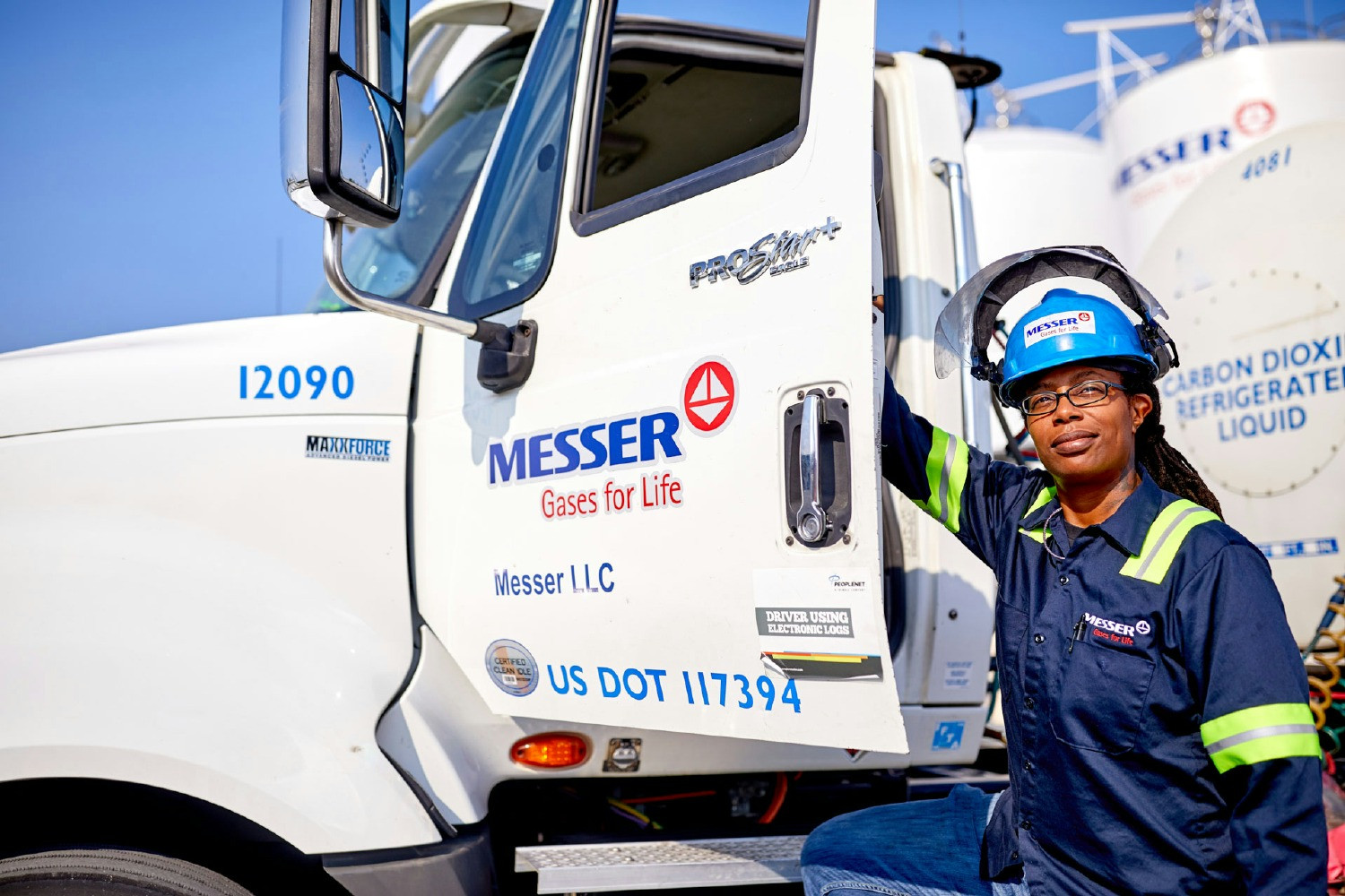 Messer colleagues at a plant