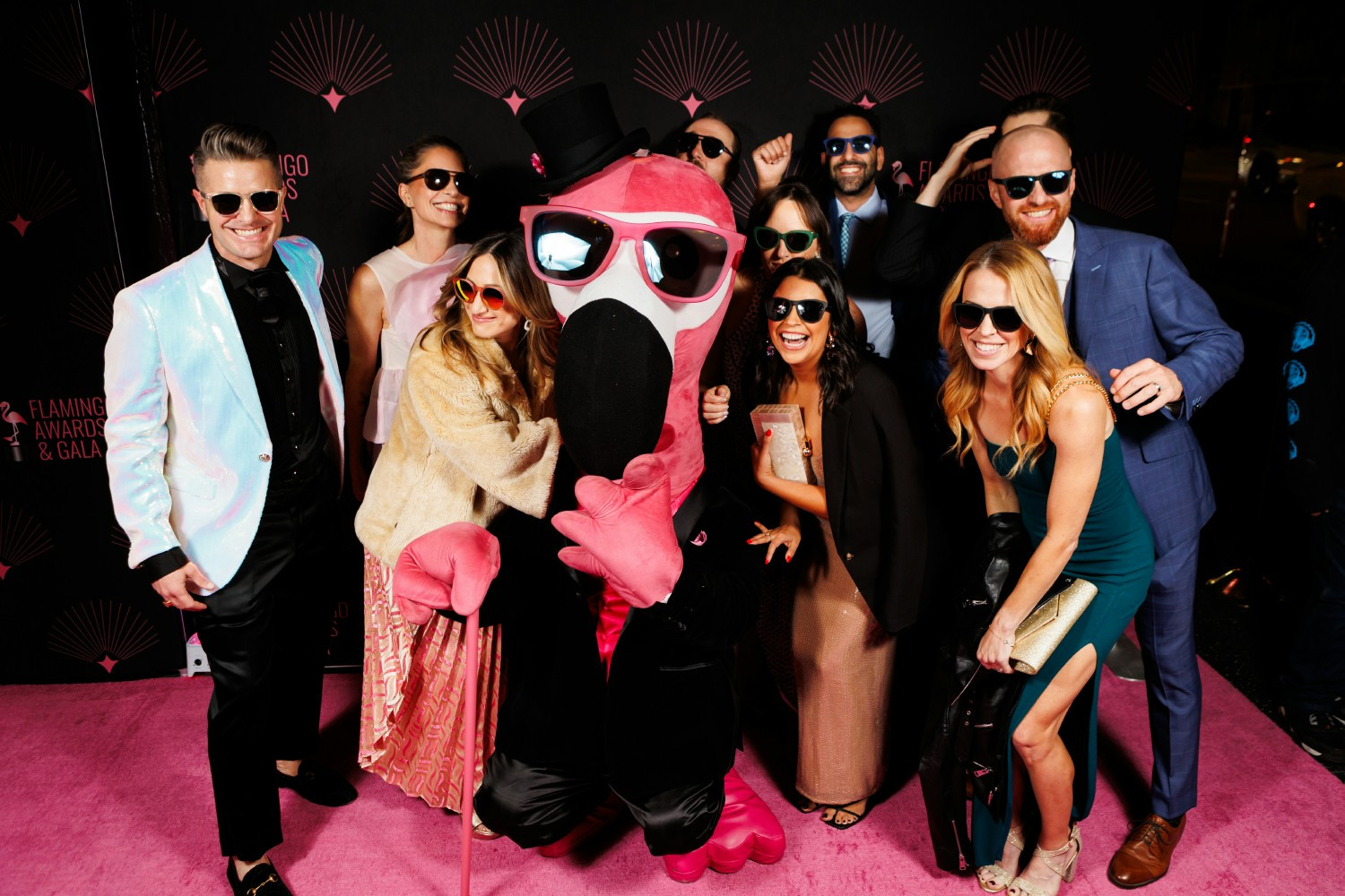 goodr employees attending the annual Flamingo Gala where employees are awarded for their work